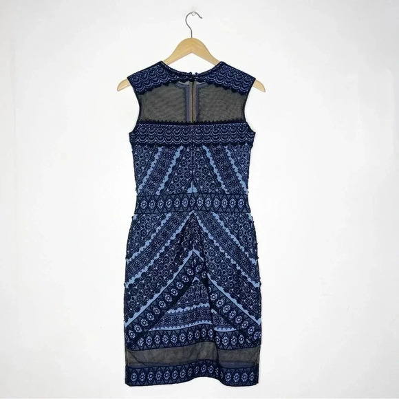 Tadashi Shoji NALANI DRESS Sleeveless Black Blue Size 4 - Picture 4 of 7